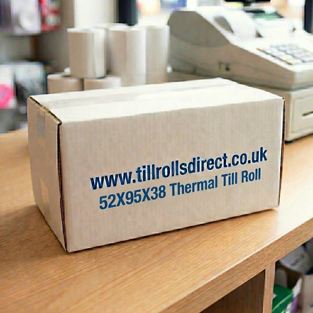 52 x 95 x 38 Core Thermal Rolls Boxed 20s