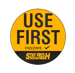 Freezrite Use First Fluro Orange 32mm Labels