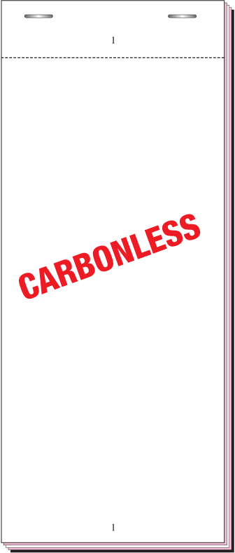 NCR, 50 Leaves In Triplicate, 3 - 3/4'' x 9''  Numbered 1-50 In Red White Top Sheet Coloured 2nd 3rd Sheet Boxed 50's