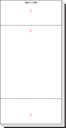 White Single Part, 100 Sheet, 2 1/2 x 5'' (2 1/2 x 3'' Tear Out With Additional 1'' Tear Out Slip) Numbered 1-100 In Red In 3 Positions, Boxed 100's