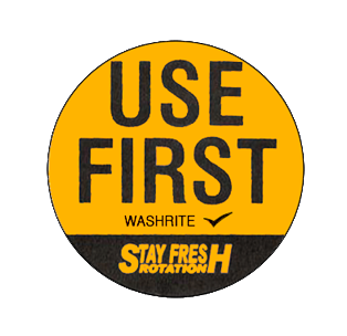 Washrite Use First 32 Diam Orange Label