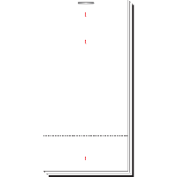 White Single Part, 100 Sheet, 2 1/2 x 5'' (2 1/2 x 3'' Tear Out With Additional 1'' Tear Out Slip) Numbered 1-100 In Red In 3 Positions, Boxed 100's